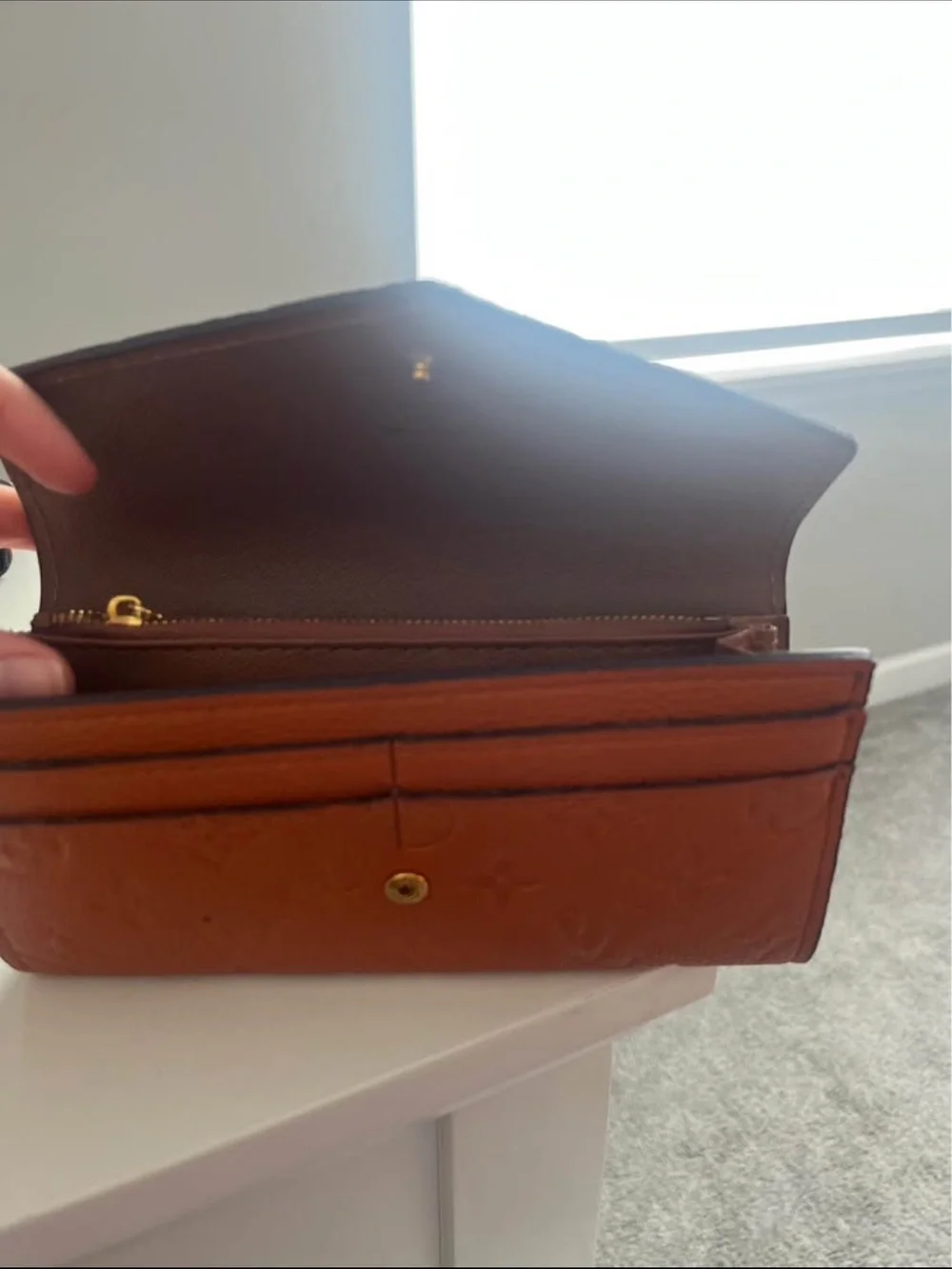 Louis Vuitton Brown Monogram Embossed Leather wallet